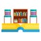 Colorful Chairs And Bookcase On Huge Book