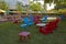 Colorful chairs on Greenland