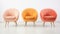 Colorful Chairs In Light Orange And Gold Tones - Commercial Imagery