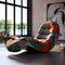 Colorful Chaise Lounge: A Modern American Futon Armchair With Fabric Art