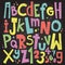 Colorful chalk board letters and numbers. Vintage grunge alphabet vector pack