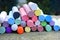 Colorful chalk crayons for street painting