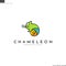 Colorful chameleon. Logo template