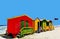 colorful changing huts on the beach in Muizenberg mixed media