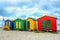 Colorful changing rooms in St James beach Cape Town