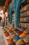 a colorful and characteristic bazaar of fragrant spices. Morocco, Marrakech