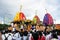 The colorful Chariot of lord Jagannath, Balaram and Subhadra.