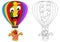 Colorful and cheerful flying balloon and gift