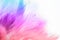 Colorful chicken feathers in soft and blur style for the background, abstract art