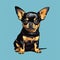 Colorful Chihuahua Dog Illustration In Graphic Comic Book Style