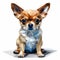 Colorful Chihuahua Dog In Polygonal Style - 3d Character Design