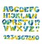 Colorful childish style letter set isolated