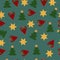 Colorful childrens Christmas background with Christmas elements.