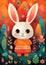 colorful childrens illustration cute bunny