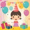 Colorful childs birthday party. Created using ai generative.