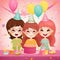 Colorful childs birthday party. Created using ai generative.