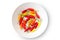 Colorful chili peppers plate isolated