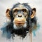 Colorful Chimpanzee Portrait In 8k 3d Style