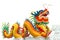 Colorful chinese dragon isolated