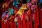 Colorful Chinese praying sachet