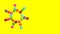 Colorful chocolade smarties on the yellow background . It is sun shape