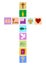 Colorful Christian cross