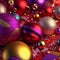 Colorful christmas balls close full-frame background, neural network generated art