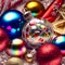 colorful christmas balls close full-frame background, neural network generated art