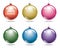 Colorful christmas balls. Set of isolated multicolor ball