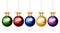 Colorful christmas balls with snowflake ornament