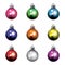 Colorful Christmas Holiday Ornaments Illustration