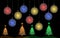 Colorful Christmas tree with Christmas ball