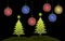 Colorful Christmas tree with Christmas ball, holiday