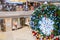 Colorful on Christmas tree with shimmering glitter defocused background