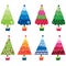 Colorful Christmas Trees