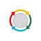 Colorful circle arrow chart. Multi color spinning arrows icon