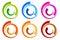 Colorful circle logo, icon templates. concentric segmented circl