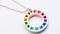Colorful Circle Necklace With Homosexual Themes And Metallic Finishes