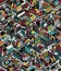 Colorful City Blocks Isometric Seamless Pattern - Medium size