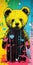 Colorful Citypunk Teddy Bear Painting In 8k Resolution