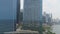 Colorful cityscape of Singapore from rooftop. Shot. Futuristic skyscrapers. Top view of the financial center of