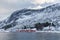 Colorful classic Norwegian Rorbu fishing hut in Alnes.