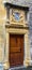 Colorful Classic Patterns on castle wooden door in old town Neuchatel, Switzerland, Europe