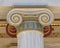 Colorful classical Ionic column capital