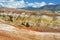 Colorful clay deposit in the Altai Mountains or Mars valley, Kizil-Chin