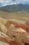 Colorful clay deposit in the Altai Mountains or Mars valley, Kizil-Chin