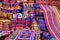 Colorful clothes at a Tarabuco traditional market, Bolivia