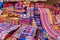 Colorful clothes at a Tarabuco traditional market, Bolivia