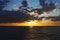 Colorful cloudy sky above sea at sunset