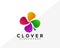 Colorful Clover Logo Design. Creative Idea logos designs Vector illustration template